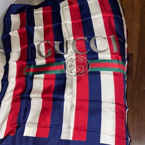 gucci logo sylvie cotton scarf|Gucci neckerchief.